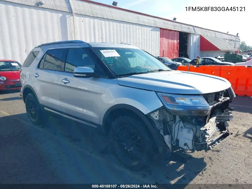 2016 Ford Explorer Limited VIN: 1FM5K8F83GGA45121 Lot: 40188107