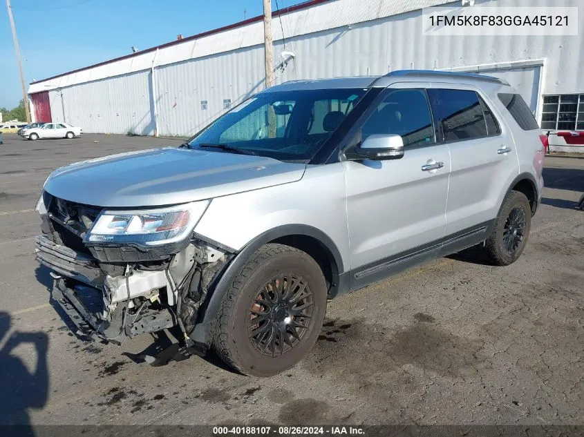 2016 Ford Explorer Limited VIN: 1FM5K8F83GGA45121 Lot: 40188107