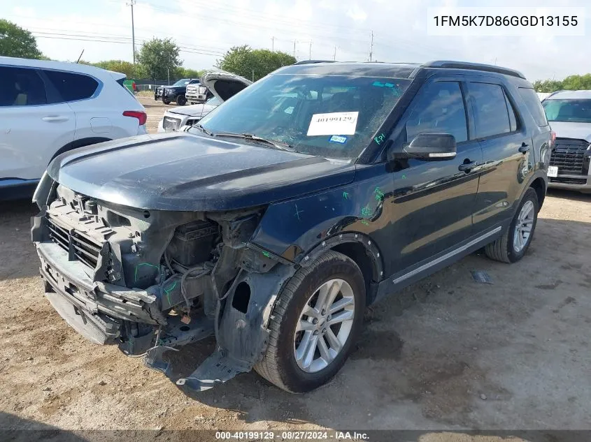 2016 Ford Explorer Xlt VIN: 1FM5K7D86GGD13155 Lot: 40199129