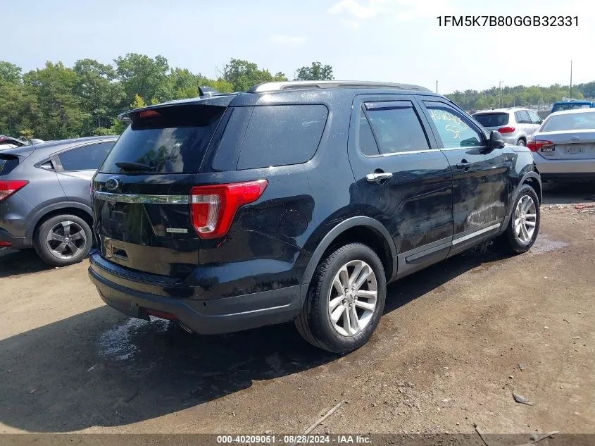 1FM5K7B80GGB32331 2016 Ford Explorer