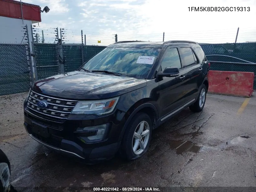 1FM5K8D82GGC19313 2016 Ford Explorer Xlt