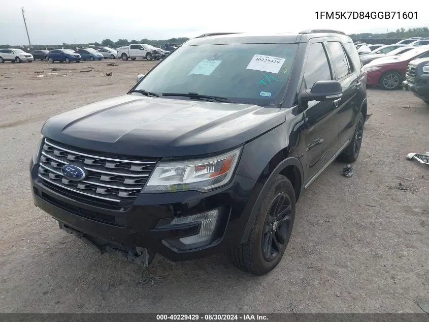 1FM5K7D84GGB71601 2016 Ford Explorer Xlt