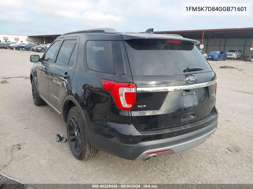 1FM5K7D84GGB71601 2016 Ford Explorer Xlt