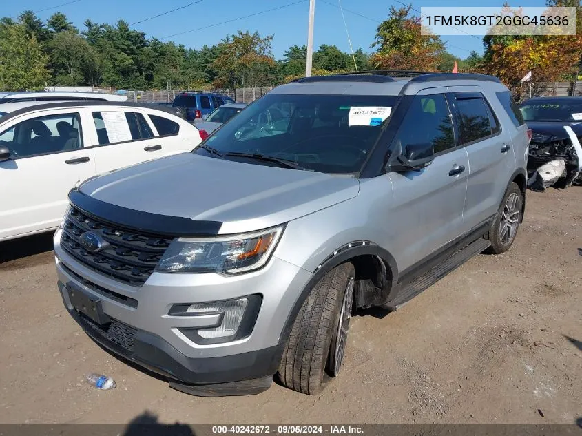 1FM5K8GT2GGC45636 2016 Ford Explorer Sport