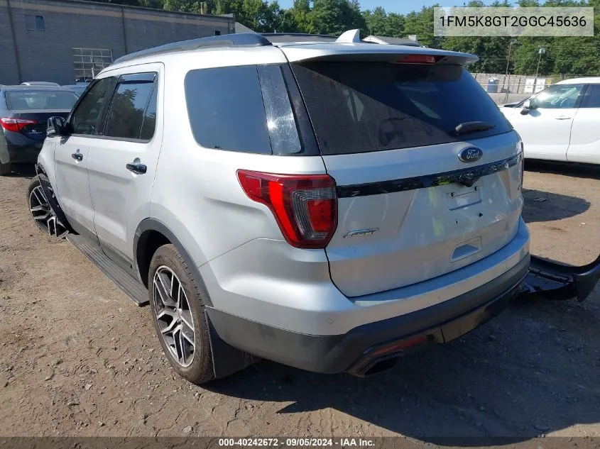 1FM5K8GT2GGC45636 2016 Ford Explorer Sport