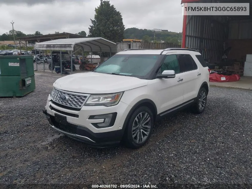 1FM5K8HT3GGC65893 2016 Ford Explorer Platinum