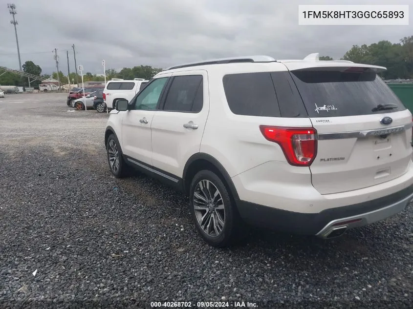 1FM5K8HT3GGC65893 2016 Ford Explorer Platinum