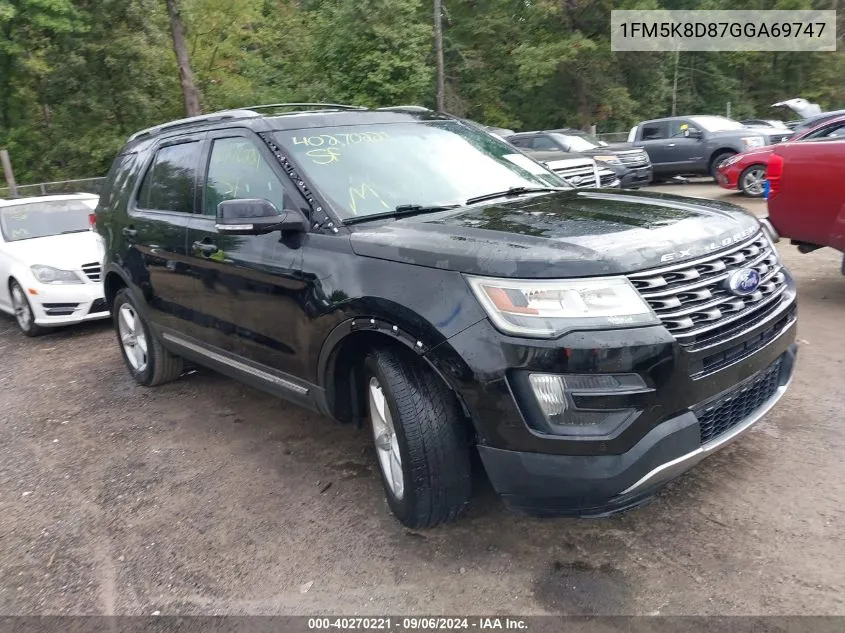 1FM5K8D87GGA69747 2016 Ford Explorer Xlt