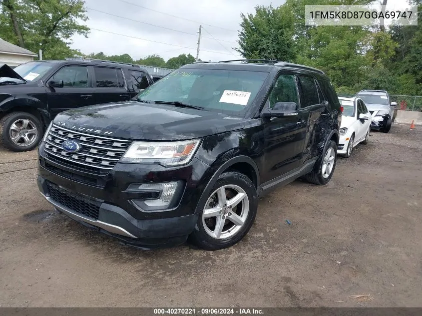 1FM5K8D87GGA69747 2016 Ford Explorer Xlt