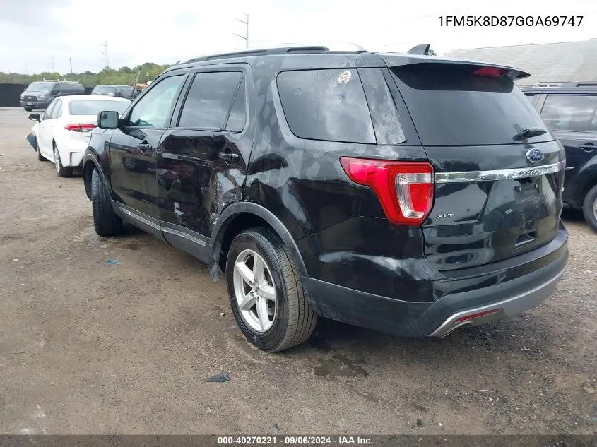 1FM5K8D87GGA69747 2016 Ford Explorer Xlt