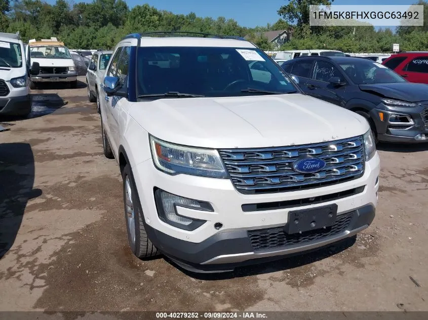 1FM5K8FHXGGC63492 2016 Ford Explorer Limited