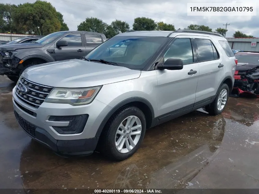 2016 Ford Explorer VIN: 1FM5K7B82GGA10795 Lot: 40280119