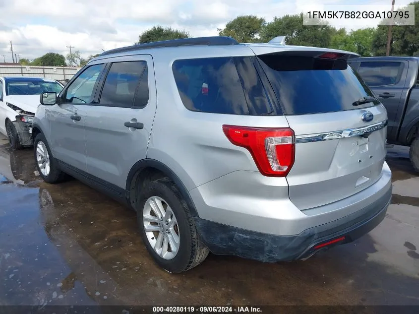 2016 Ford Explorer VIN: 1FM5K7B82GGA10795 Lot: 40280119