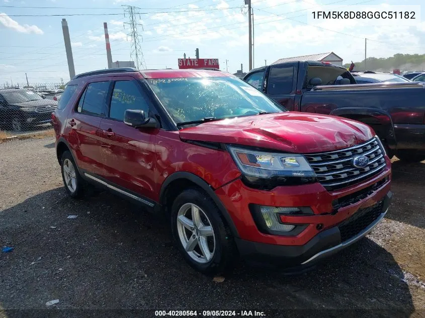 2016 Ford Explorer Xlt VIN: 1FM5K8D88GGC51182 Lot: 40280564