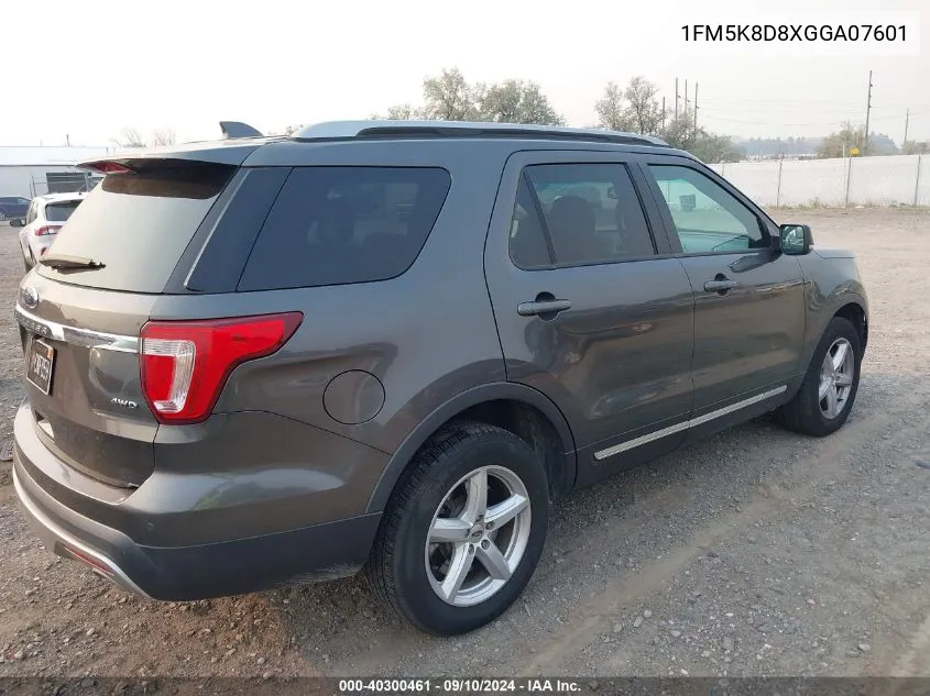 1FM5K8D8XGGA07601 2016 Ford Explorer Xlt