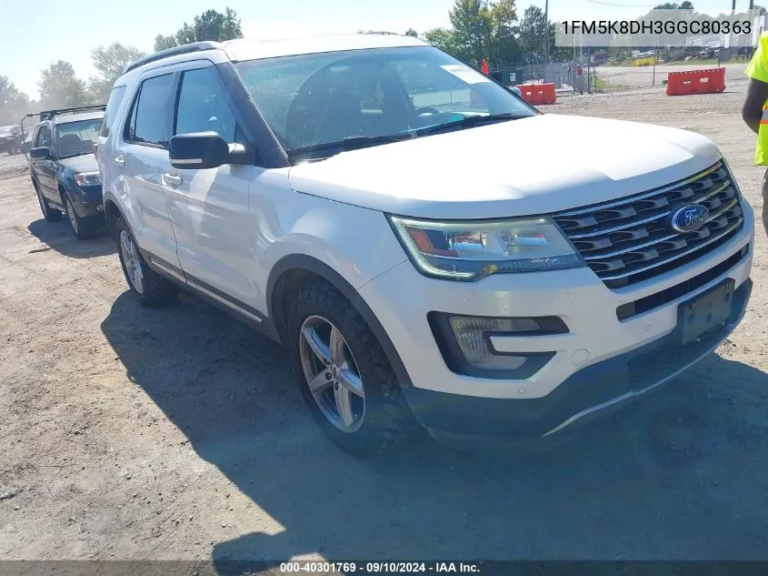 2016 Ford Explorer Xlt VIN: 1FM5K8DH3GGC80363 Lot: 40301769