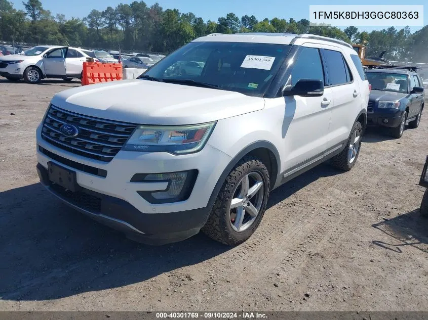 2016 Ford Explorer Xlt VIN: 1FM5K8DH3GGC80363 Lot: 40301769