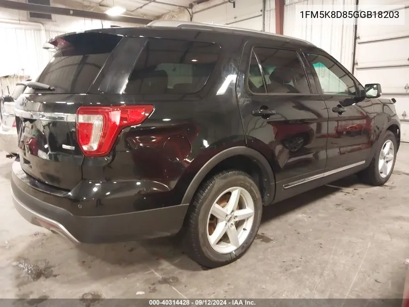 1FM5K8D85GGB18203 2016 Ford Explorer Xlt