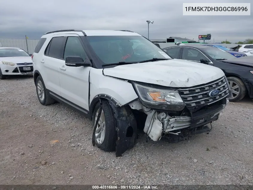 1FM5K7DH3GGC86996 2016 Ford Explorer Xlt