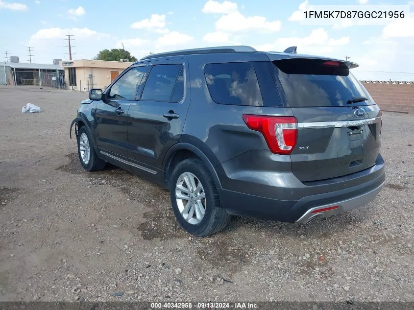 1FM5K7D87GGC21956 2016 Ford Explorer Xlt