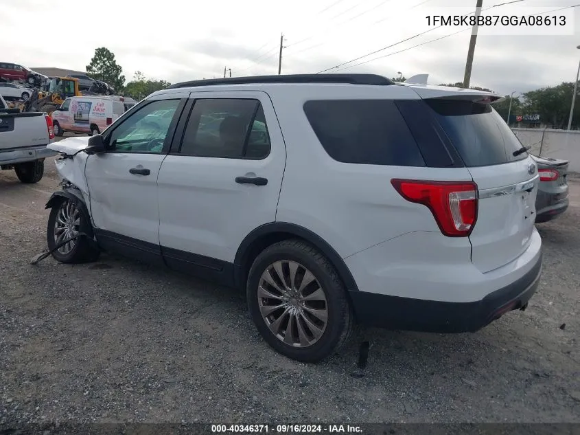 2016 Ford Explorer Base VIN: 1FM5K8B87GGA08613 Lot: 40346371