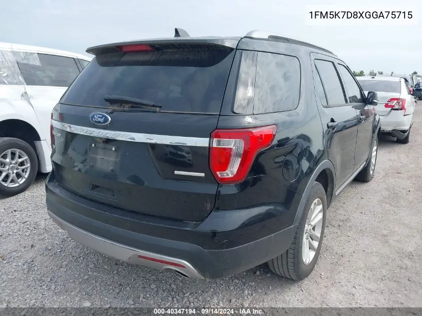 1FM5K7D8XGGA75715 2016 Ford Explorer Xlt