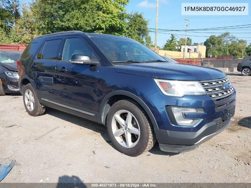 2016 Ford Explorer Xlt VIN: 1FM5K8D87GGC46927 Lot: 40371873