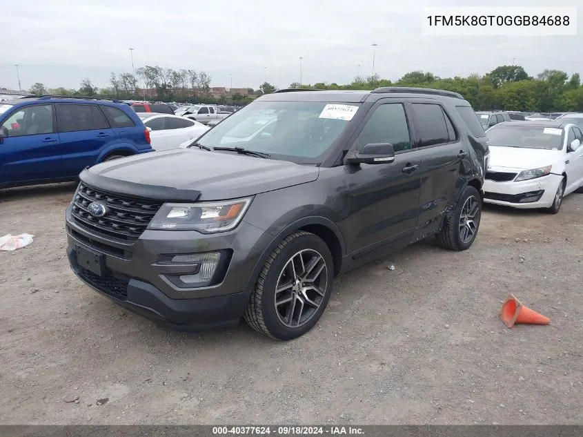 2016 Ford Explorer Sport VIN: 1FM5K8GT0GGB84688 Lot: 40377624