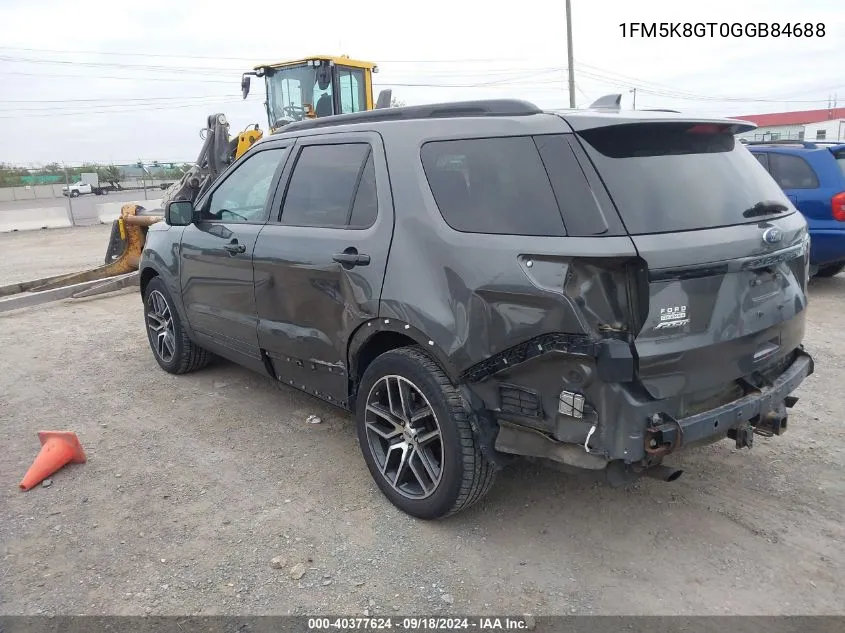 2016 Ford Explorer Sport VIN: 1FM5K8GT0GGB84688 Lot: 40377624