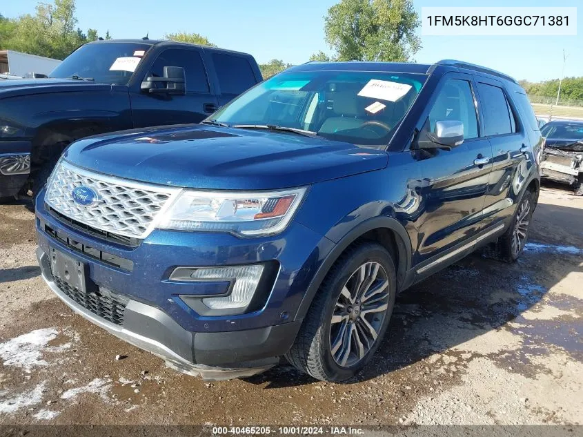 2016 Ford Explorer Platinum VIN: 1FM5K8HT6GGC71381 Lot: 40465205