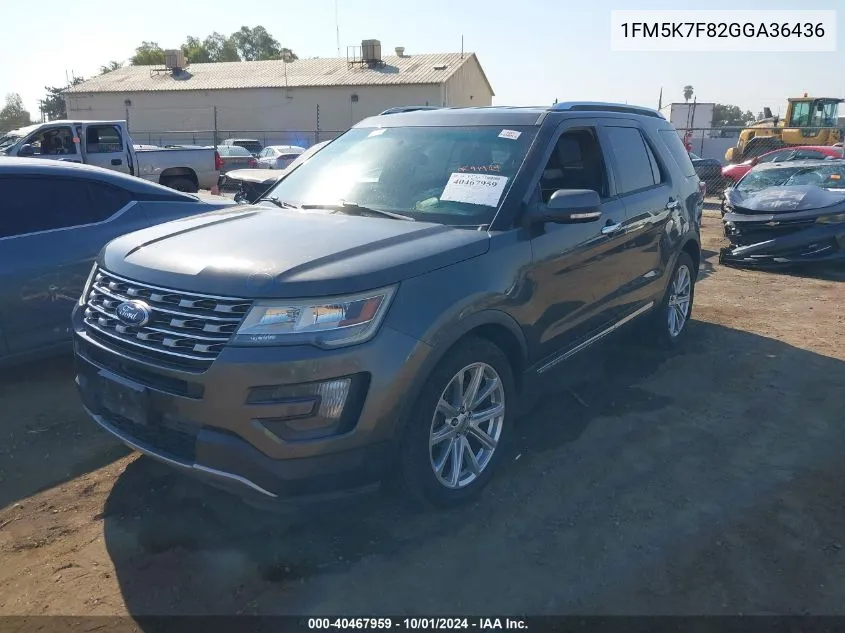 1FM5K7F82GGA36436 2016 Ford Explorer Limited