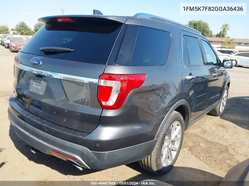 1FM5K7F82GGA36436 2016 Ford Explorer Limited