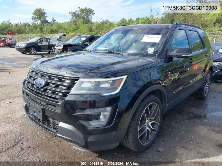 2016 Ford Explorer Sport VIN: 1FM5K8GT3GGD10008 Lot: 40469319