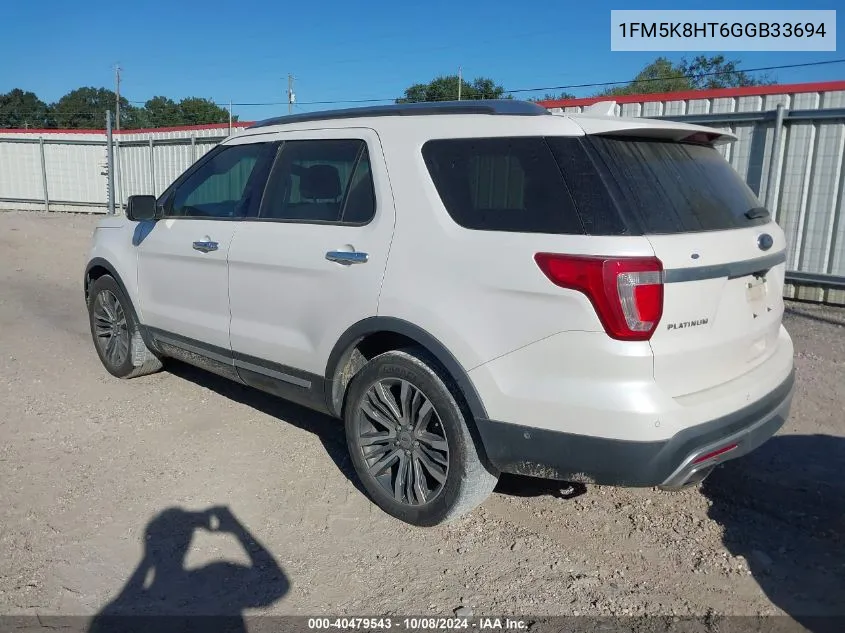 1FM5K8HT6GGB33694 2016 Ford Explorer Platinum