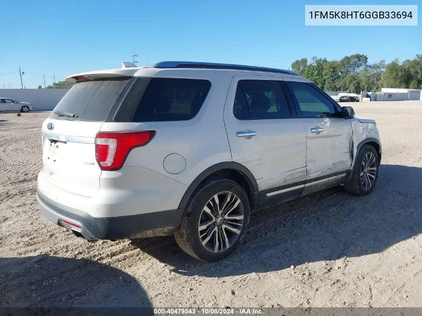 1FM5K8HT6GGB33694 2016 Ford Explorer Platinum