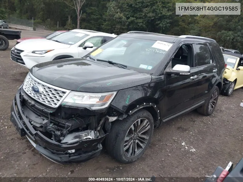 2016 Ford Explorer Platinum VIN: 1FM5K8HT4GGC19585 Lot: 40493624