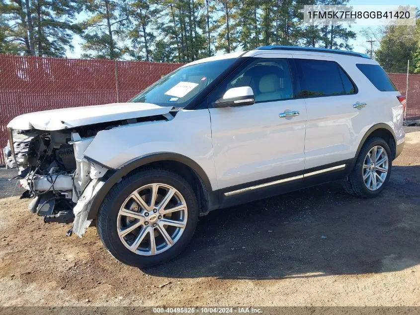 2016 Ford Explorer Limited VIN: 1FM5K7FH8GGB41420 Lot: 40495825