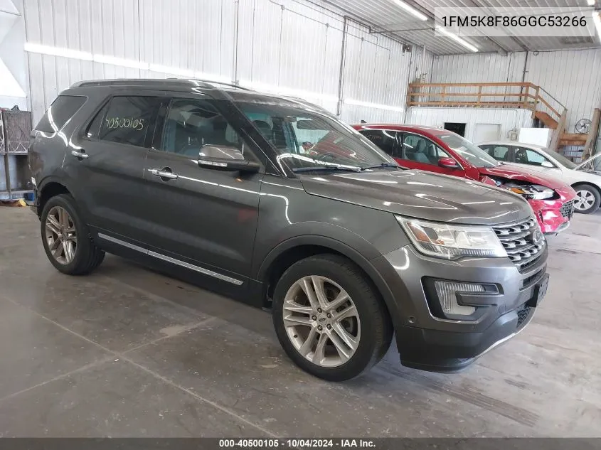 2016 Ford Explorer Limited VIN: 1FM5K8F86GGC53266 Lot: 40500105