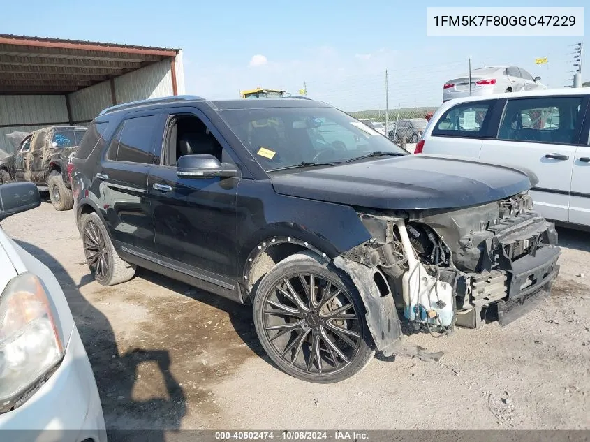 2016 Ford Explorer Limited VIN: 1FM5K7F80GGC47229 Lot: 40502474