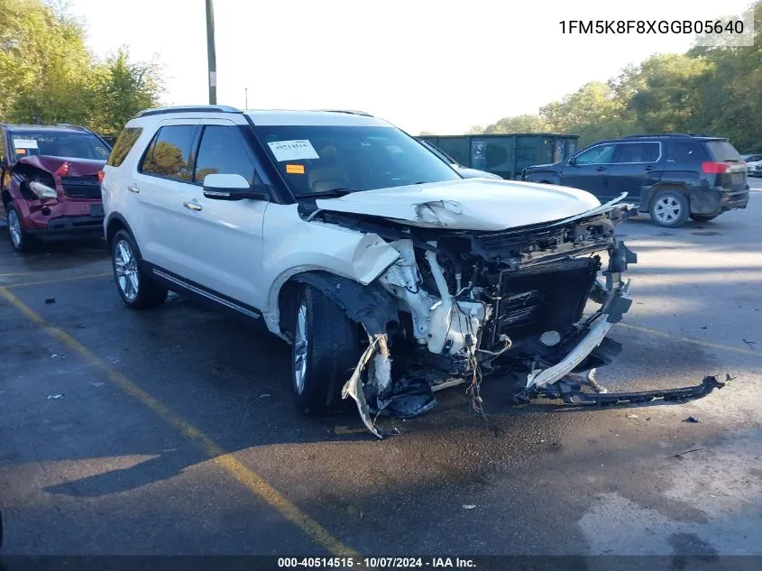 2016 Ford Explorer Limited VIN: 1FM5K8F8XGGB05640 Lot: 40514515