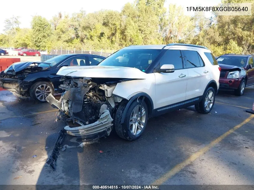 2016 Ford Explorer Limited VIN: 1FM5K8F8XGGB05640 Lot: 40514515