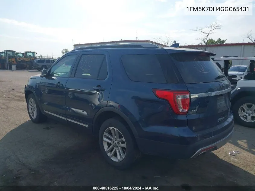 2016 Ford Explorer Xlt VIN: 1FM5K7DH4GGC65431 Lot: 40516225