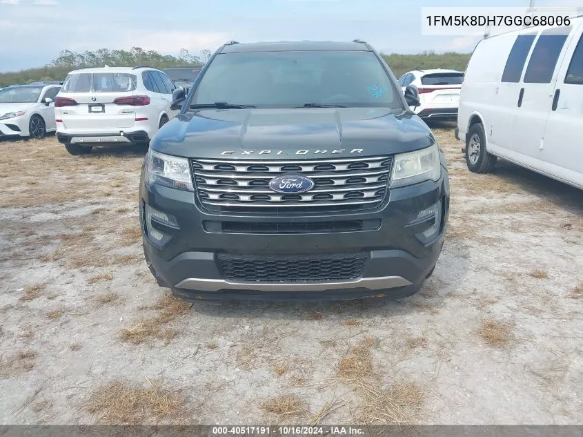 2016 Ford Explorer Xlt VIN: 1FM5K8DH7GGC68006 Lot: 40517191