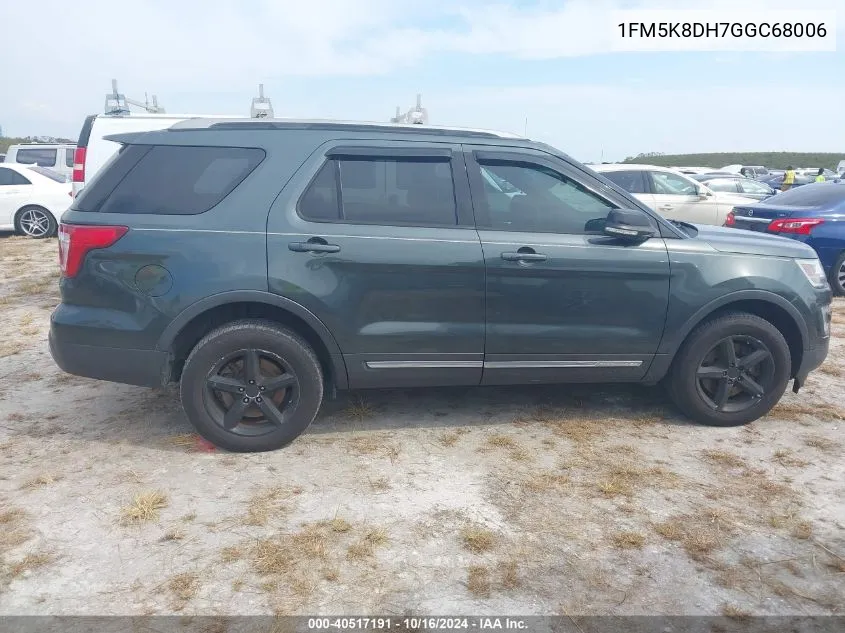 2016 Ford Explorer Xlt VIN: 1FM5K8DH7GGC68006 Lot: 40517191