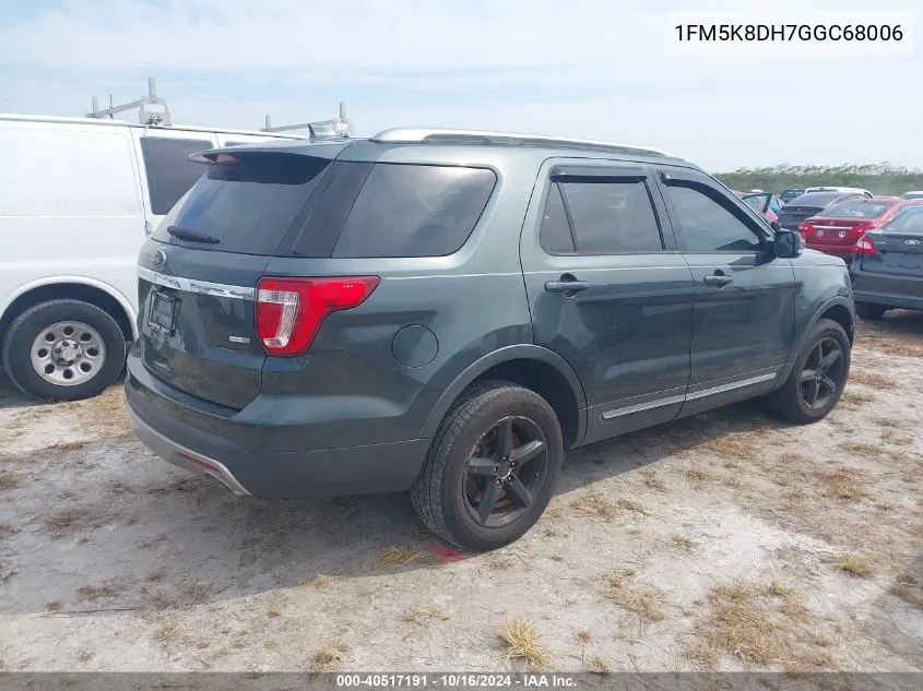 2016 Ford Explorer Xlt VIN: 1FM5K8DH7GGC68006 Lot: 40517191