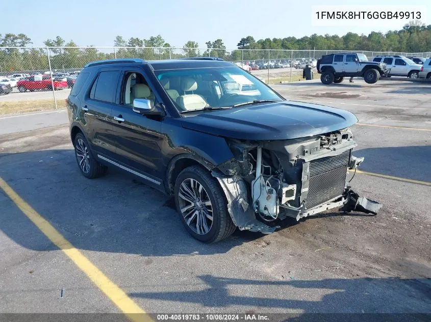 2016 Ford Explorer Platinum VIN: 1FM5K8HT6GGB49913 Lot: 40519783