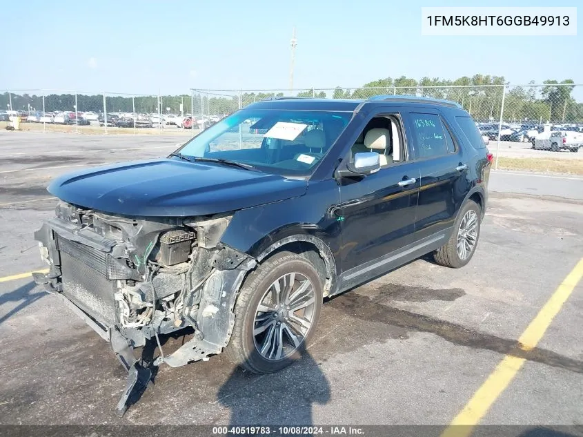 2016 Ford Explorer Platinum VIN: 1FM5K8HT6GGB49913 Lot: 40519783