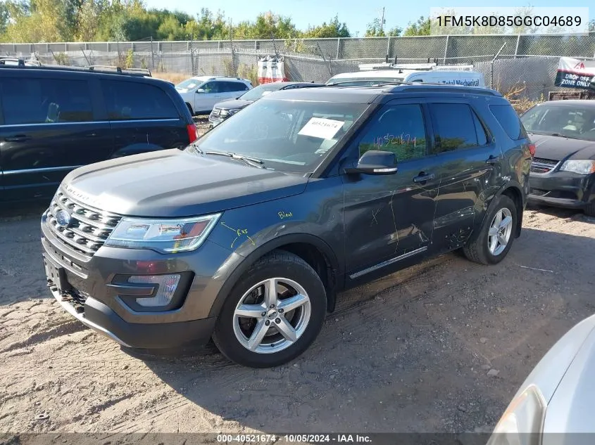 2016 Ford Explorer Xlt VIN: 1FM5K8D85GGC04689 Lot: 40521674