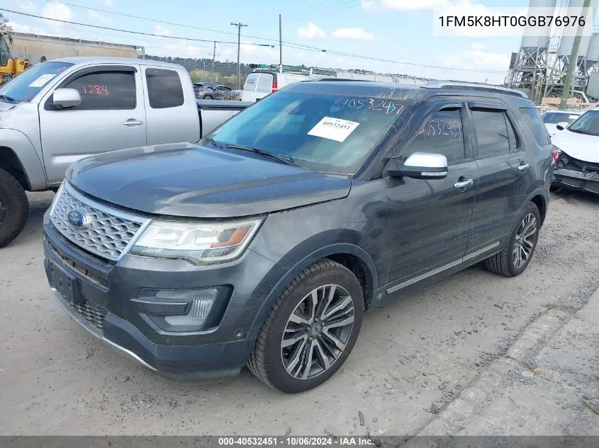 2016 Ford Explorer Platinum VIN: 1FM5K8HT0GGB76976 Lot: 40532451