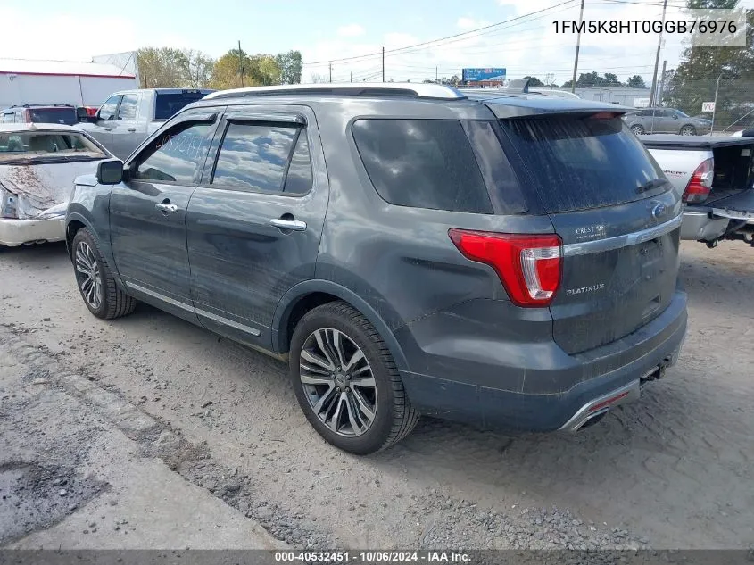 2016 Ford Explorer Platinum VIN: 1FM5K8HT0GGB76976 Lot: 40532451